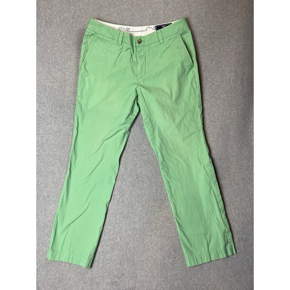VINEYARD VINES Pants Chino Mens 30x32 Green Flat Front Slim Fit Breaker Pants